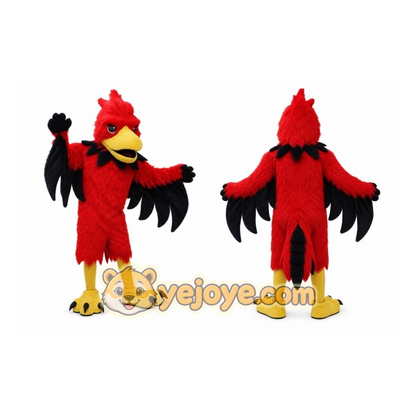 Red Bird Mascot Costume with Custom Logo