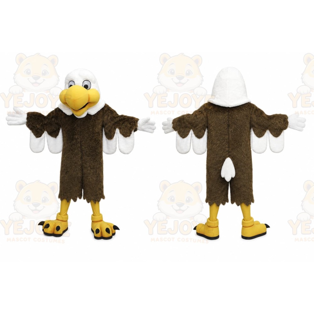 Brown Eagle Mascot Costume with Custom Logo