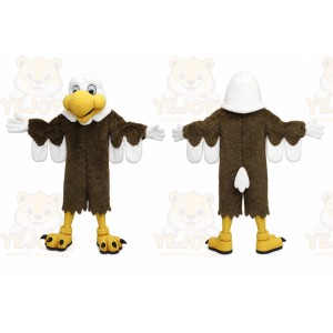 Brown Eagle Mascot Costume with Custom Logo