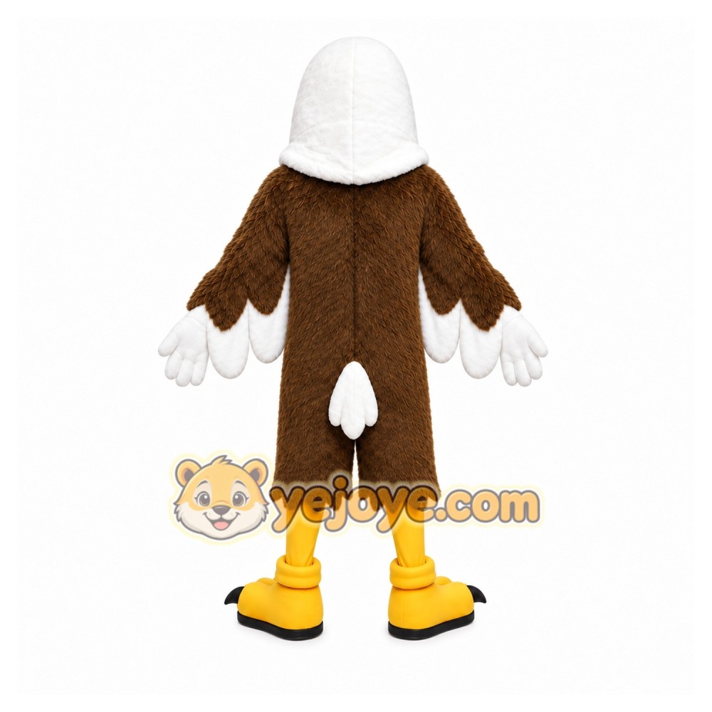 Brown Eagle Mascot Costume with Custom Logo