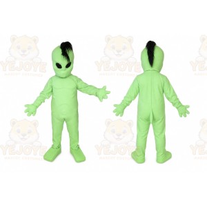 Green Alien Mascot Costume with Custom Logo