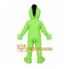 Green Alien Mascot Costume with Custom Logo