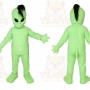 Green Alien Mascot Costume with Custom Logo