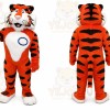 Orange Tiger Mascot Costume with Custom Logo