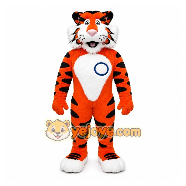 Orange Tiger Mascot Costume with Custom Logo