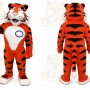 Orange Tiger Mascot Costume with Custom Logo