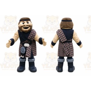 Beige Roman Warrior Mascot Costume with Custom Logo