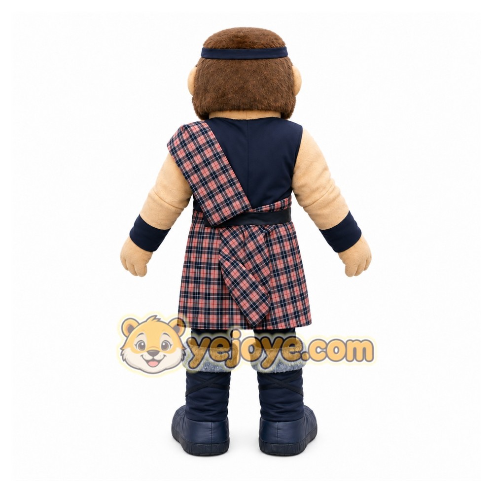 Scottish Warrior Mascot Costume with Custom Logo