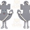 Gray Anchor Mascot Costume with Custom Logo