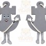 Gray Anchor Mascot Costume with Custom Logo