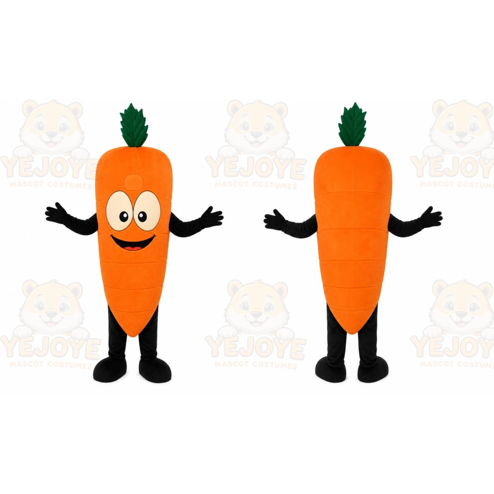 Orange Carrot Mascot Costume with Custom Logo