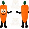 Orange Carrot Mascot Costume with Custom Logo