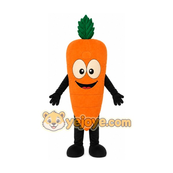 Orange Carrot Mascot Costume with Custom Logo Orange Carrot Mascot Costume with Custom Logo