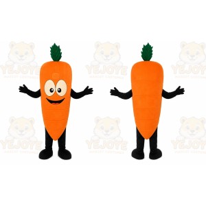Orange Carrot Mascot Costume with Custom Logo