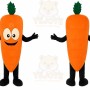 Orange Carrot Mascot Costume with Custom Logo