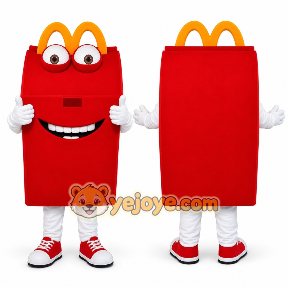 Red Box Mascot Costume with Custom Logo Red Box Mascot Costume with Custom Logo