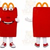 Red Box Mascot Costume with Custom Logo
