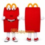 Red Box Mascot Costume with Custom Logo