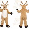 Brown Reindeer Mascot Costume with Custom Logo