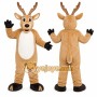 Brown Reindeer Mascot Costume with Custom Logo