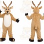 Brown Reindeer Mascot Costume with Custom Logo