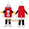 Red Rocket Mascot Costume with Custom Logo Red Rocket Mascot Costume with Custom Logo