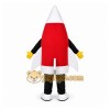 Red Rocket Mascot Costume with Custom Logo Red Rocket Mascot Costume with Custom Logo