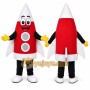 Red Rocket Mascot Costume with Custom Logo