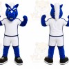 Blue Horse Mascot Costume with Custom Logo