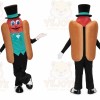 Brown Hot Dog Mascot Costume with Custom Logo
