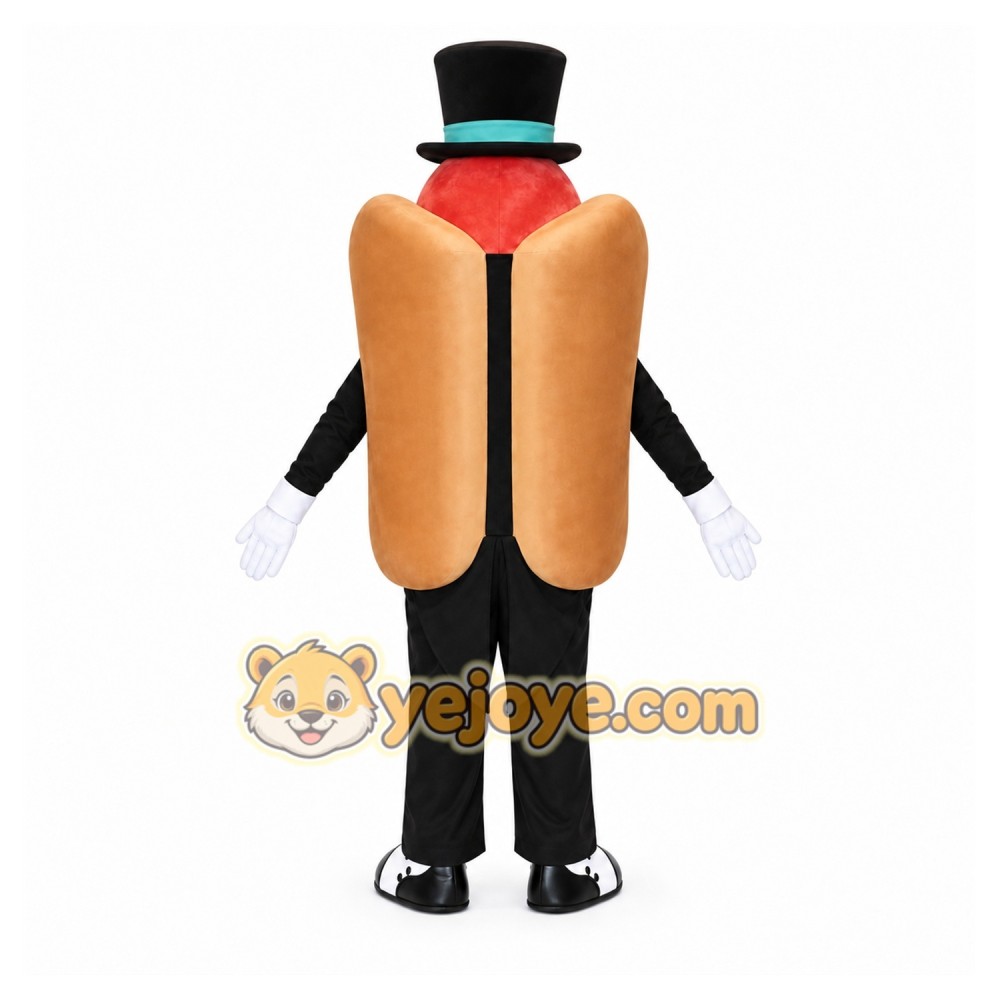 Brown Hot Dog Mascot Costume with Custom Logo Brown Hot Dog Mascot Costume with Custom Logo