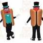 Brown Hot Dog Mascot Costume with Custom Logo