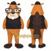 Brown Beaver Mascot Costume with Custom Logo Brown Beaver Mascot Costume with Custom Logo