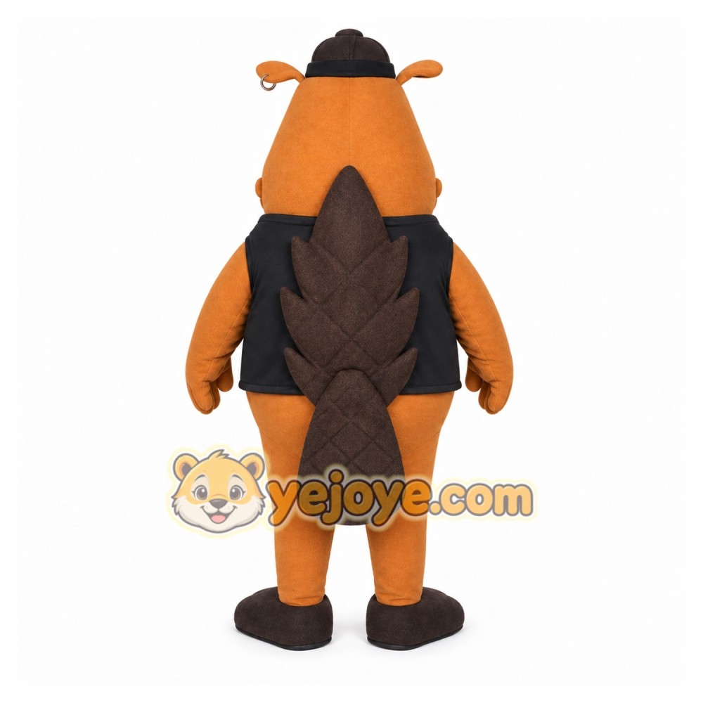 Brown Beaver Mascot Costume with Custom Logo Brown Beaver Mascot Costume with Custom Logo