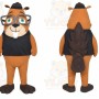Brown Beaver Mascot Costume with Custom Logo