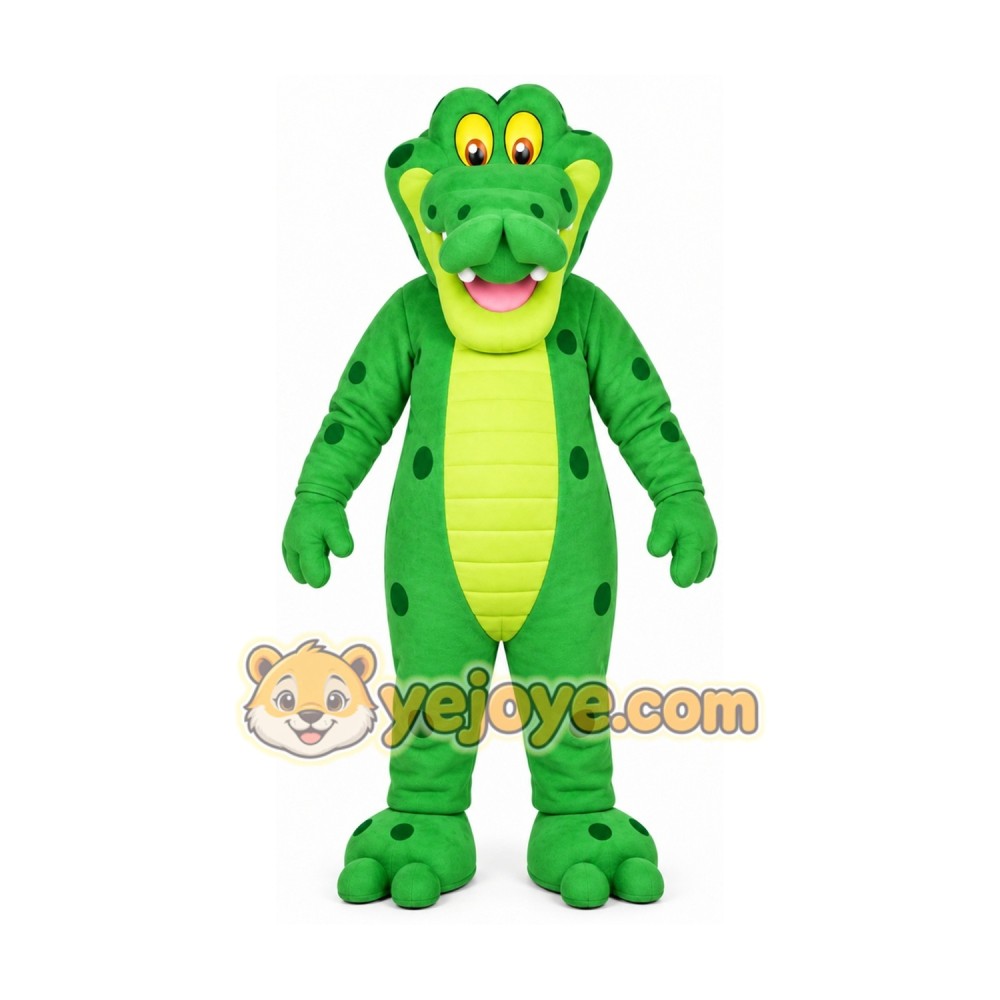 Green Alligator Mascot Costume with Custom Logo Green Alligator Mascot Costume with Custom Logo