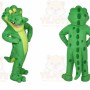 Green Alligator Mascot Costume with Custom Logo