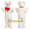 White Dog Mascot Costume with Custom Logo White Dog Mascot Costume with Custom Logo