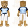 Brown Lion Mascot Costume with Custom Logo