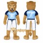 Brown Lion Mascot Costume with Custom Logo