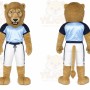 Brown Lion Mascot Costume with Custom Logo