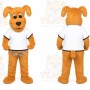 Brown Dog Mascot Costume with Custom Logo