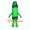Green Crayon Mascot Costume with Custom Logo