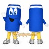 Blue Can Mascot Costume with Custom Logo Blue Can Mascot Costume with Custom Logo