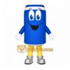 Blue Can Mascot Costume with Custom Logo Blue Can Mascot Costume with Custom Logo