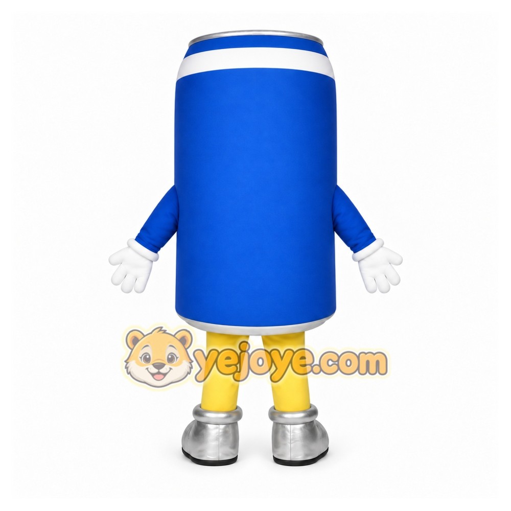Blue Can Mascot Costume with Custom Logo Blue Can Mascot Costume with Custom Logo