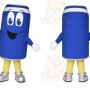 Blue Can Mascot Costume with Custom Logo