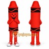 Red Crayon Mascot Costume with Custom Logo