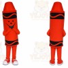 Red Crayon Mascot Costume with Custom Logo