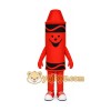 Red Crayon Mascot Costume with Custom Logo